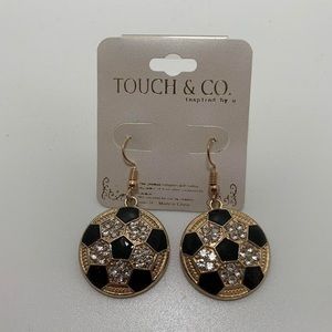 Chic sparkly soccer ball earrings